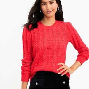 LOFT Red Tie Back Sweater